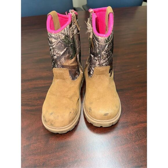 Magellan Outdoors Camouflage Toddler Girls Zip Up Boots Size 9T - Picture 1 of 9